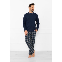 Piżama męska długi rękaw, długie spodnie Andreas