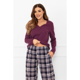 Piżama damska długi rękaw, długie spodnie Donatella